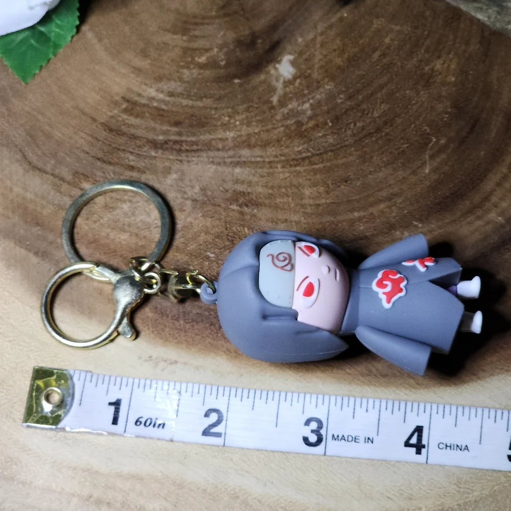 Naruto Anime Figure Keychain Key Ring (Gray-Itachi Uchiha)